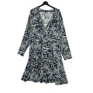 The Limited Multicolor Faux Wrap Dress Size 3X Stretchy Ruffle $109 NWT
